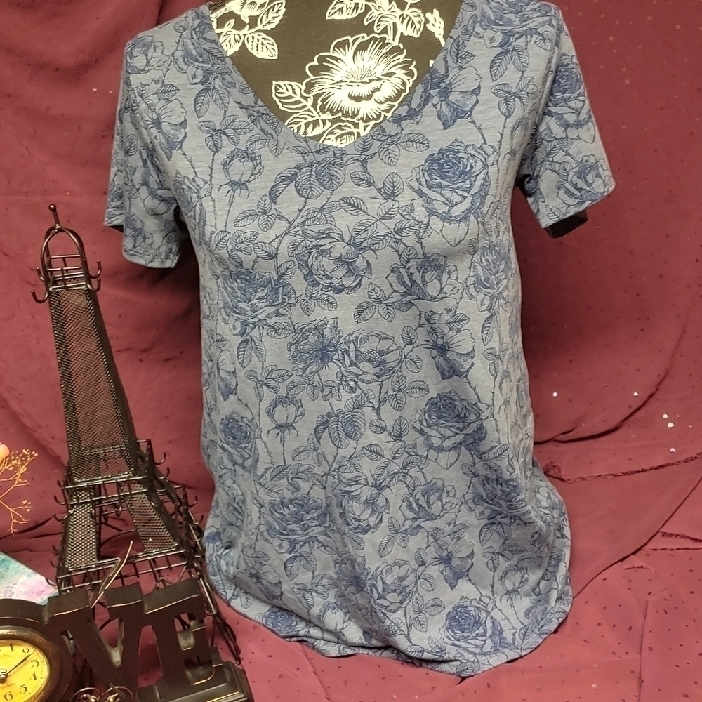 LULAROE Blue Floral Tunic